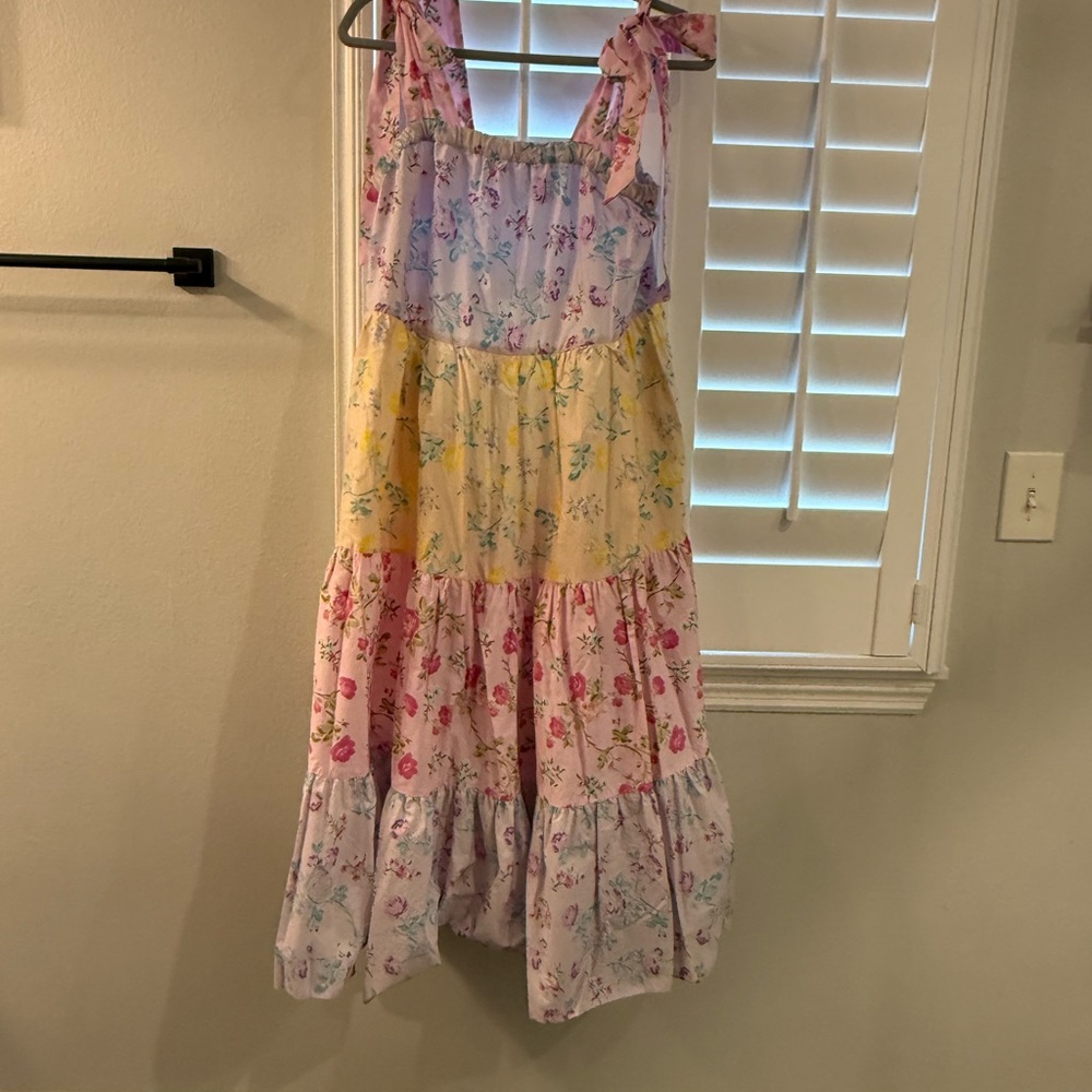 LoveShackFancy/Target Pink and Yellow Tiered Ruffled Sundress